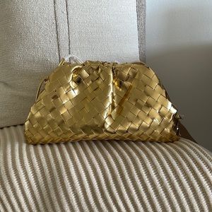 Gold Woven Clutch